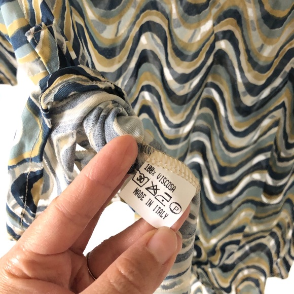 Wave wavy pattern Groovy Retro Tunic vintage - Picture 6 of 6